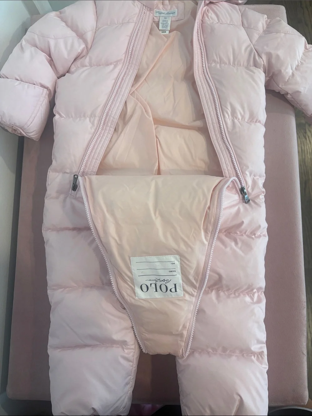 Ralph Lauren Light Pink Padded Infant Sleep Sack Bunting